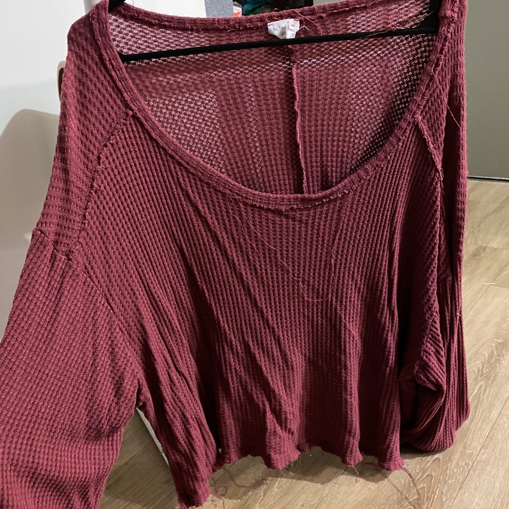 loose maroon lovestich sweater top